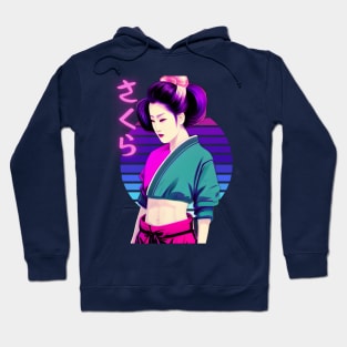 Japanese Vaporwave Pretty 'Sakura' Geisha Girl Hoodie